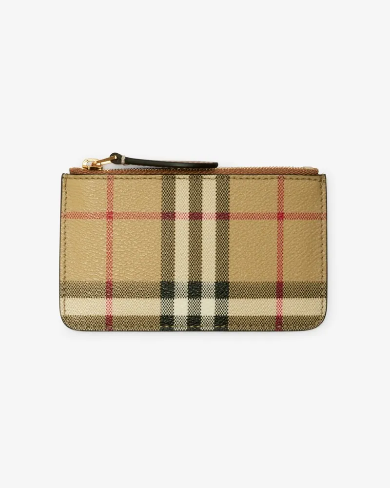 Burberry Münzbörse in Check mit Kette Vintage-beige