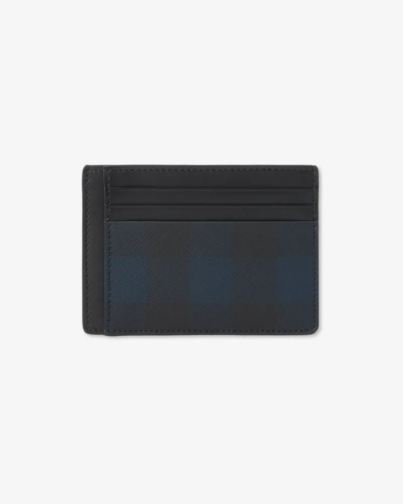 Burberry Kartenetui in Check mit Geldscheinklammer Marineblau