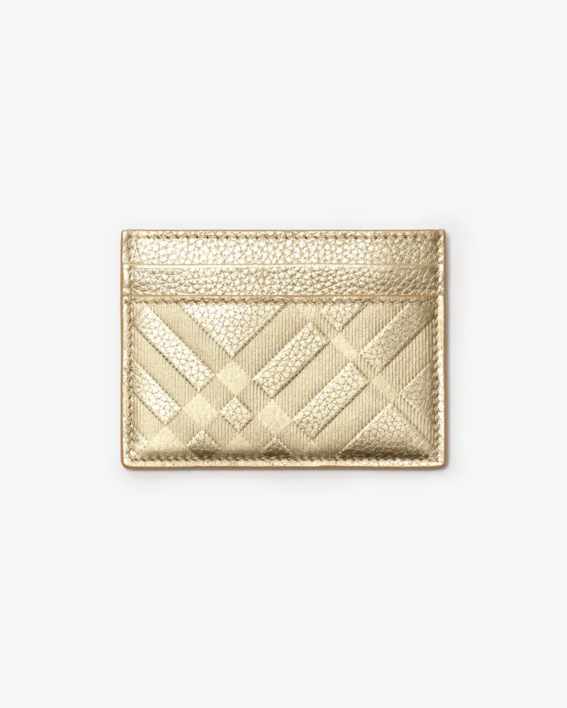 Burberry Kartenetui mit geprägtem Karomuster Gold