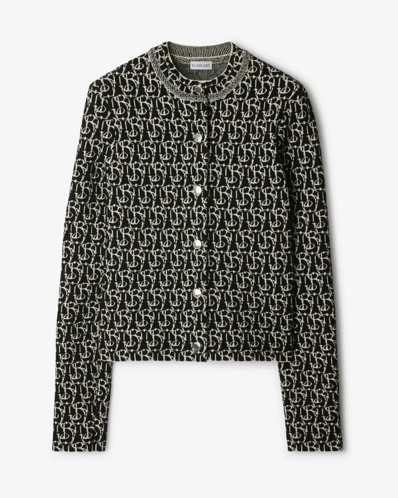 Burberry Wollmischjacke mit B-Motiv Schwarz