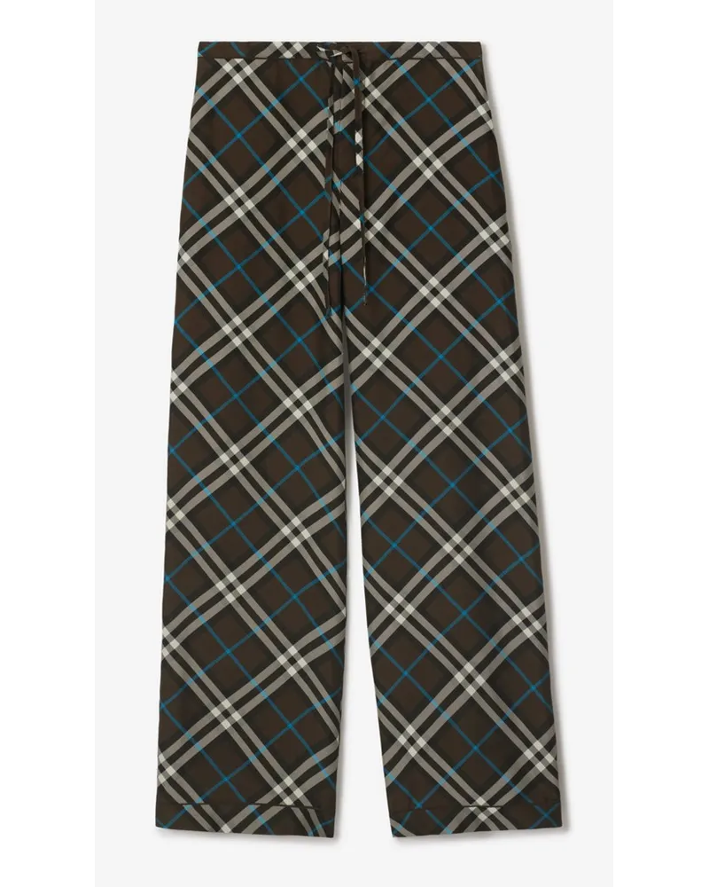 Burberry Seiden-Pyjamahose in Check Snug