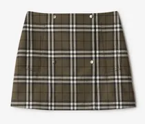 Mini-Trenchrock aus gebondeter Wolle in Check