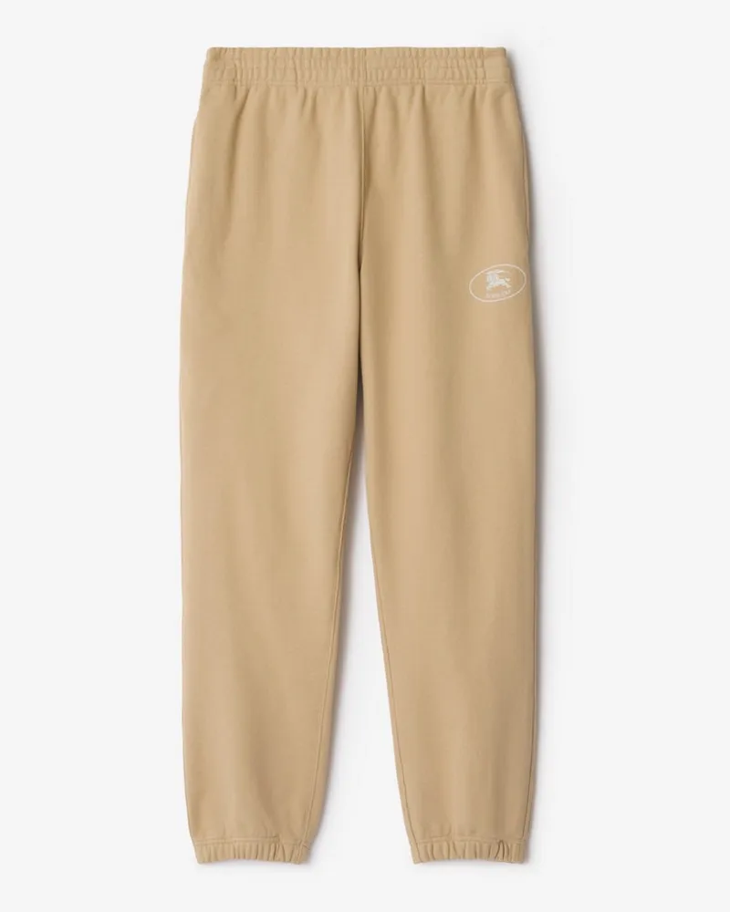 Burberry Baumwoll-Trainingshose mit Knight Stamp Flachsfarben