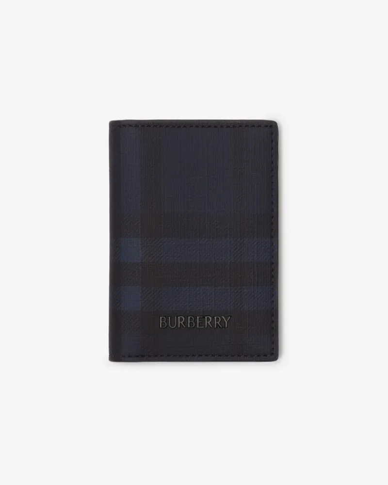 Burberry Faltbares Kartenetui „City“ in Check Marineblau