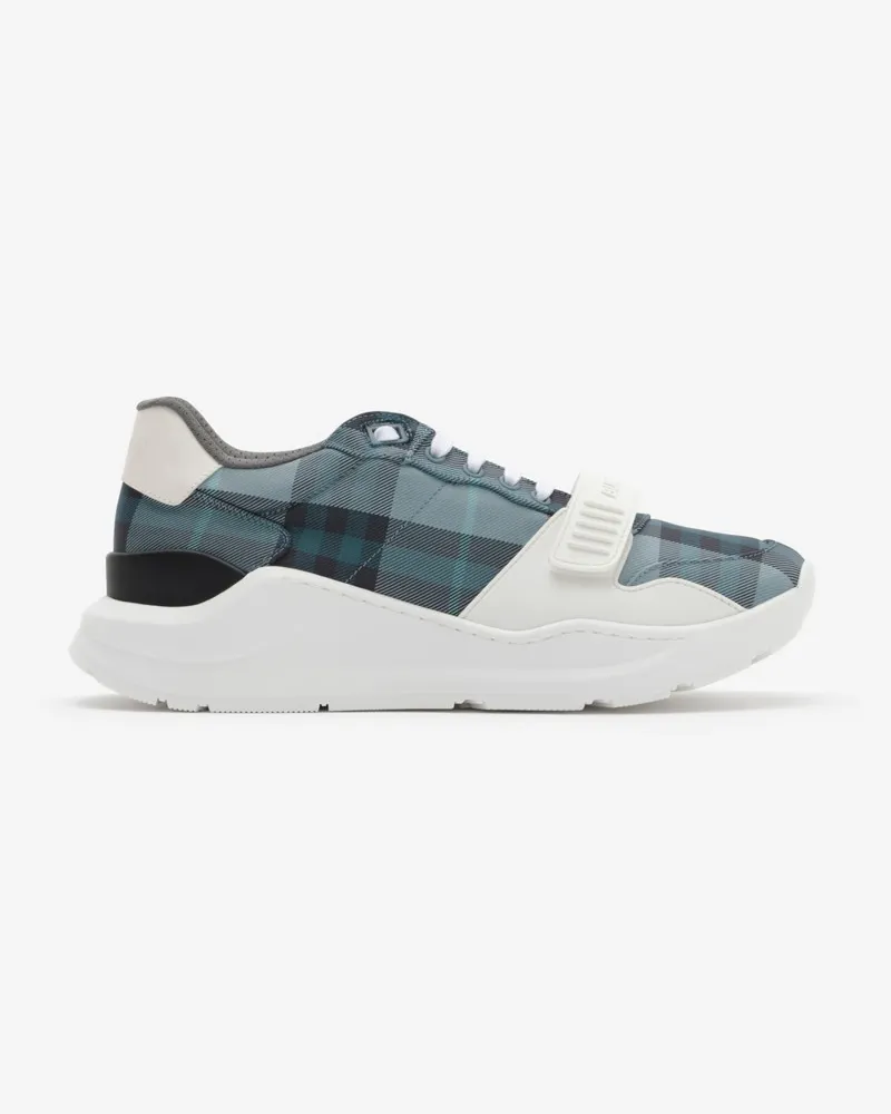 Burberry Sneaker aus Check-Gewebe und Leder , Size Arctic-blau