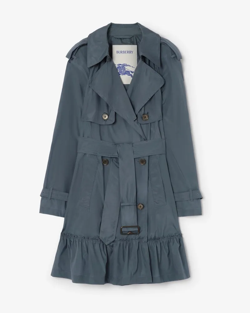 Burberry Kurzer Seiden-Trenchcoat „Tillydrine“ , Size Seafarer
