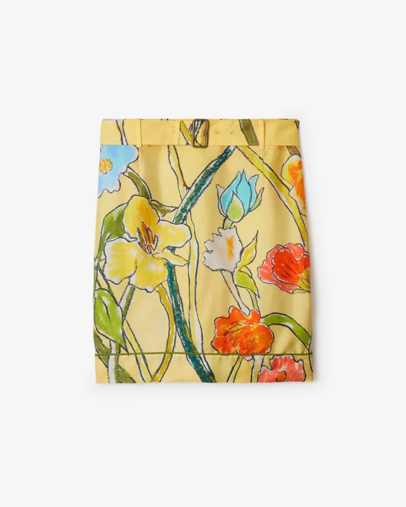 Burberry Seidenrock mit Highgrove-Blumenmotiv Buttermilk