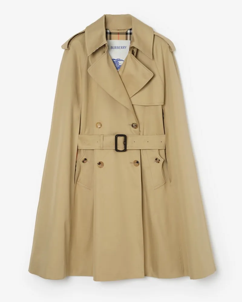 Burberry Trench-Cape „Belmont“ aus Gabardine , Size Beige
