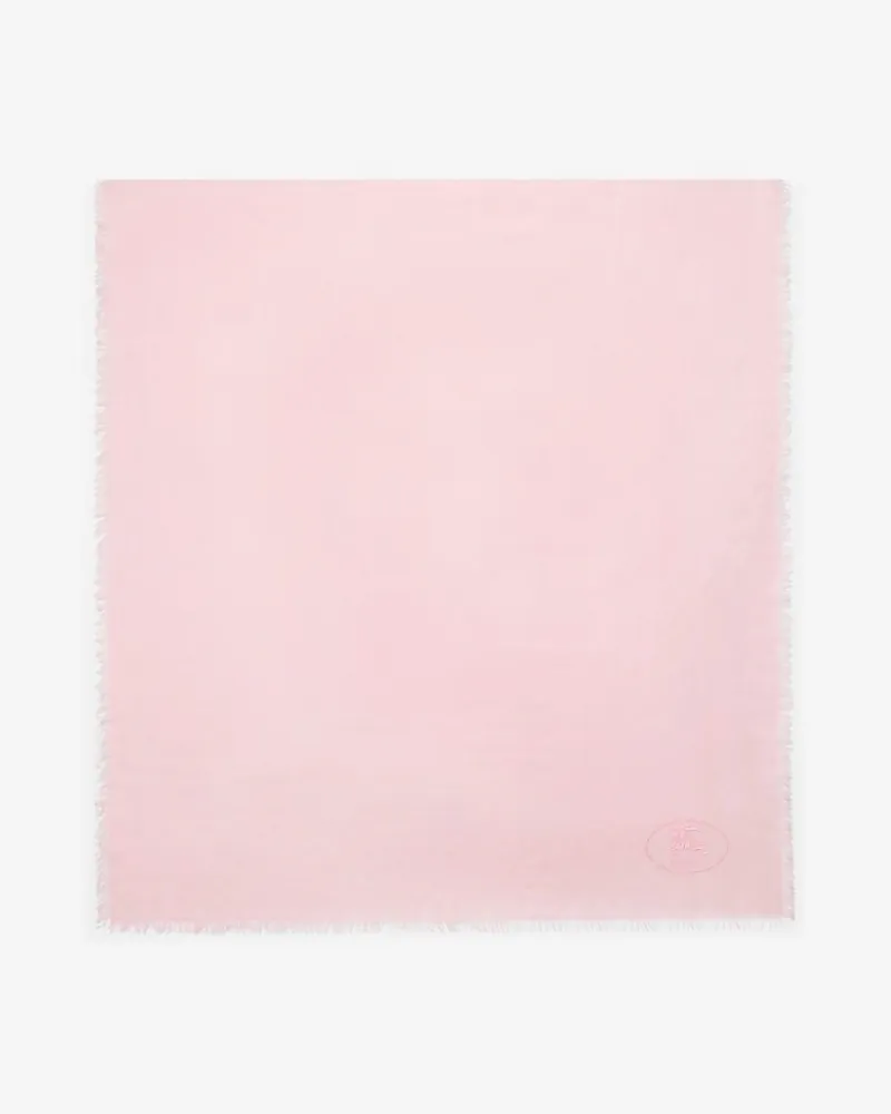 Burberry Breiterer Schal aus Wolle und Seide in Check Sugar-rosa