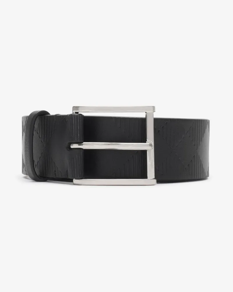 Burberry Ledergürtel in Check Schwarz