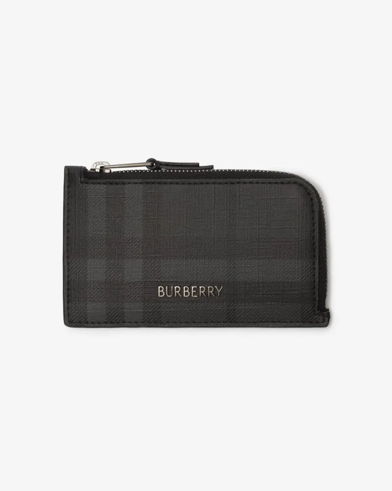 Burberry Kartenetui „City“ in Check mit Reißverschluss Iron-grau