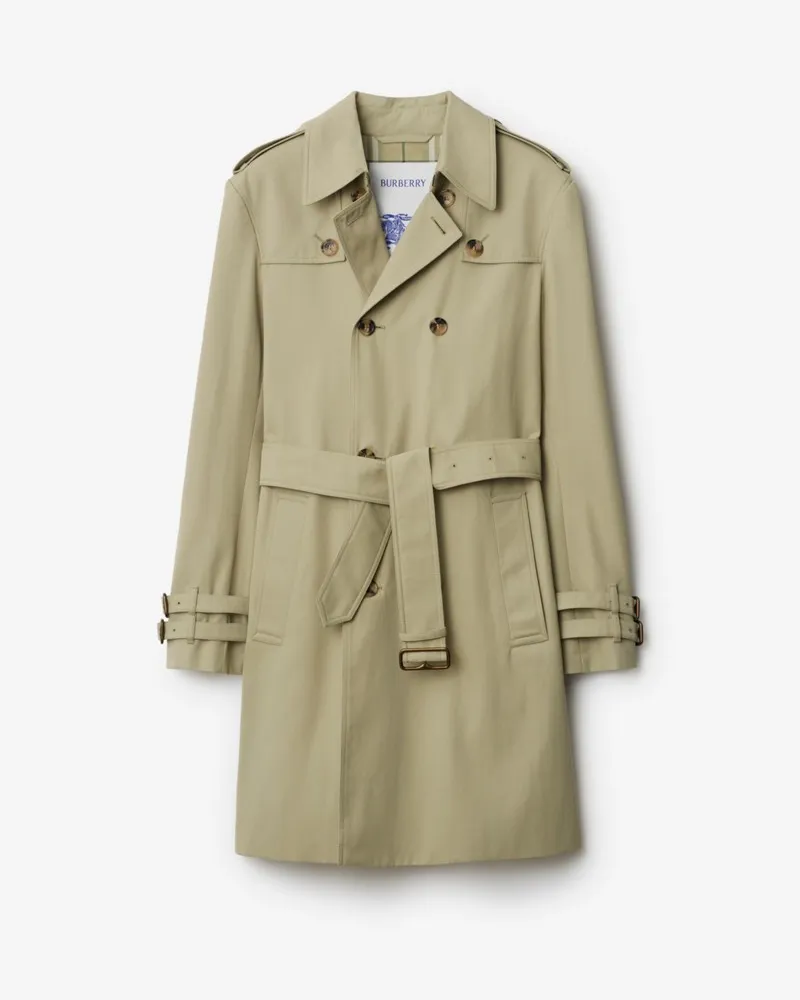 Burberry Mittellanger Trenchcoat aus Gabardine Beige