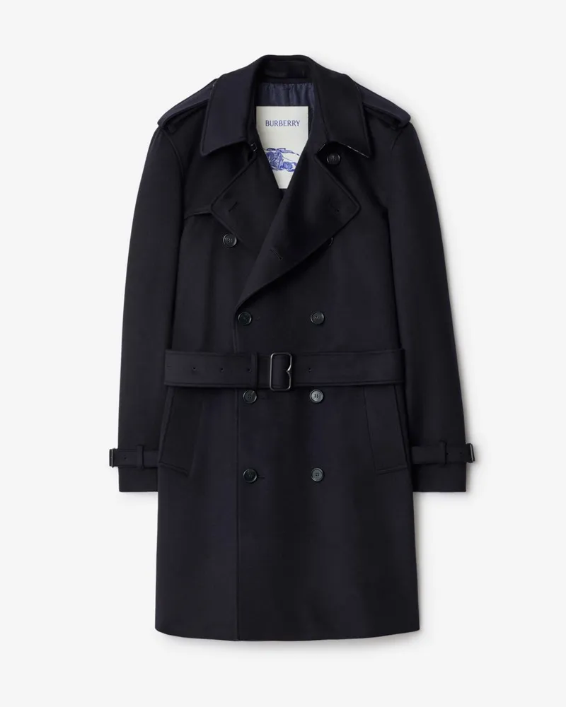 Burberry Mittellanger Kaschmir-Trenchcoat „Hastings“ , Size Navy