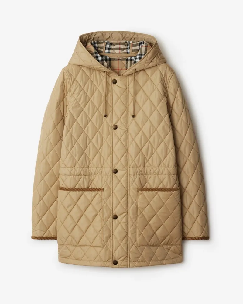 Burberry Gesteppter Nylonparka , Size Beige-beige