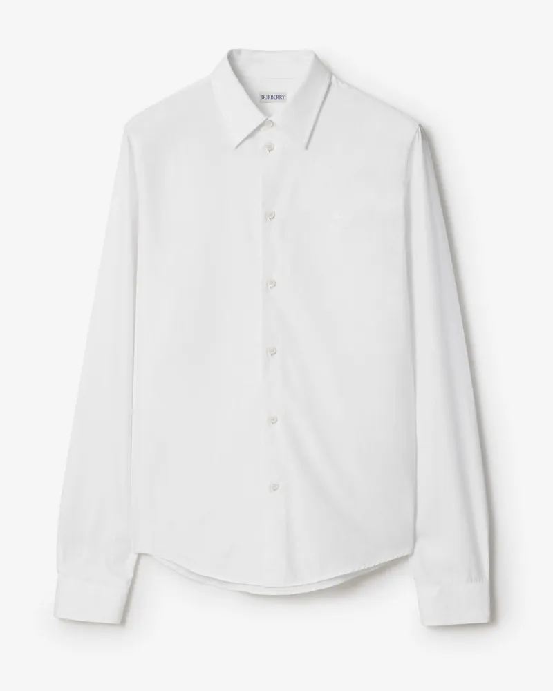 Burberry Klassisch geschnittenes Baumwollhemd Optic-weiß
