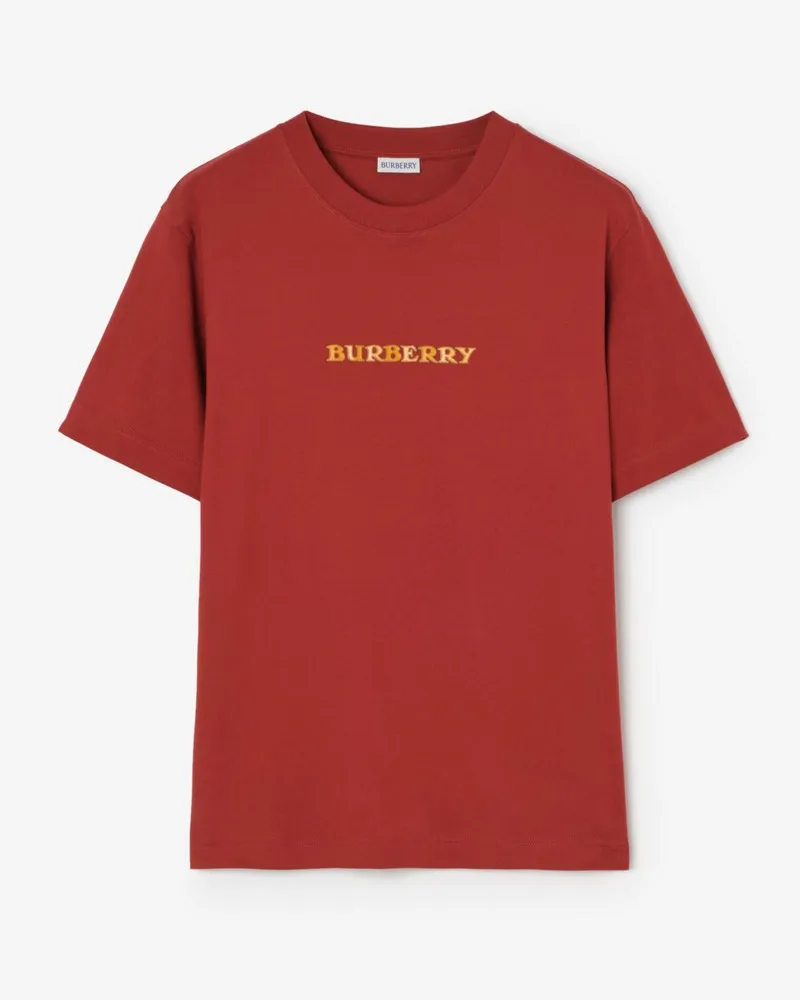 Burberry Baumwoll-T-Shirt mit Heritage-Logo Auburn-braun