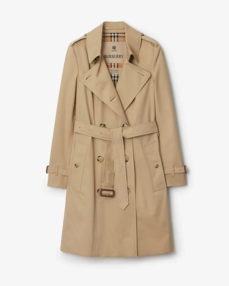 Burberry Mittellanger Heritage-Trenchcoat „Chelsea“ , Size Honey