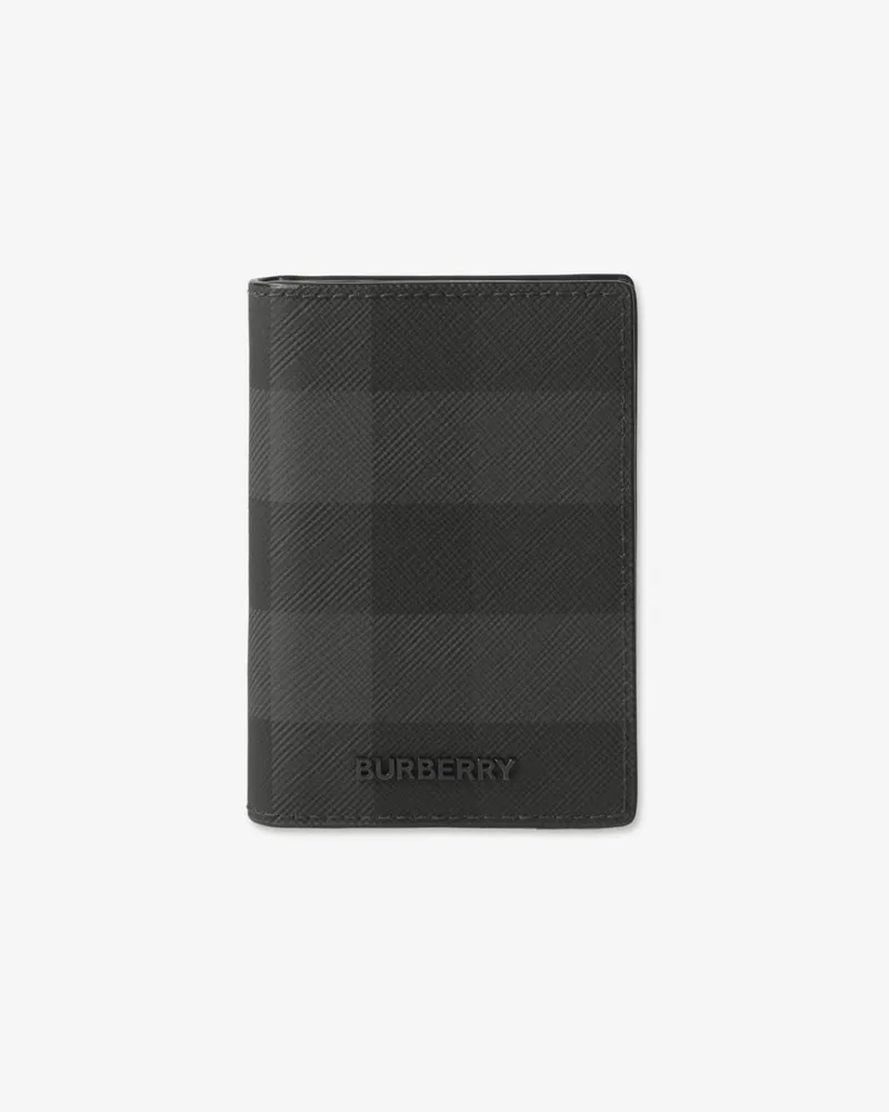 Burberry Faltbares Kartenetui in Check Charcoal-grau