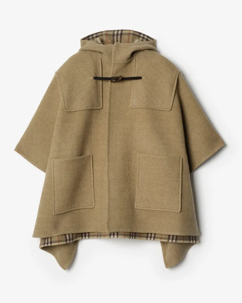 Burberry Duffle-Cape aus Wolle Military-grün