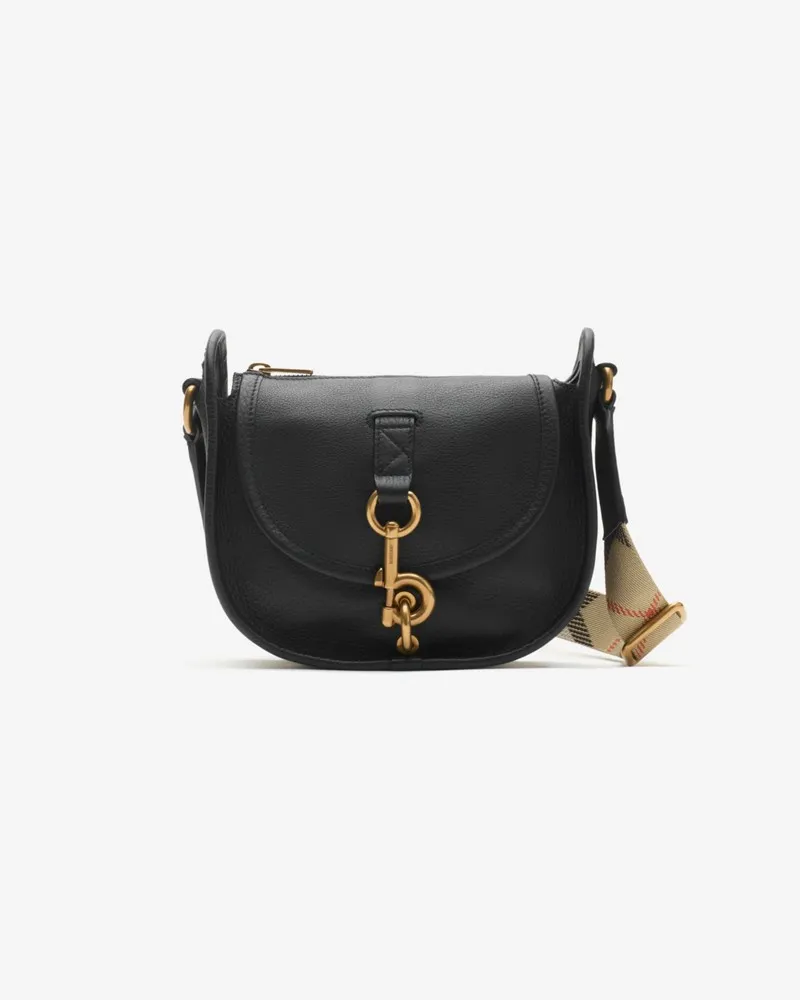 Burberry Messenger-Tasche „B Clip“ im Kleinformat Schwarz
