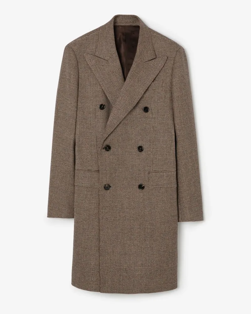 Burberry Eleganter Woll-Leinen-Mantel „Denbury“ , Size Soap