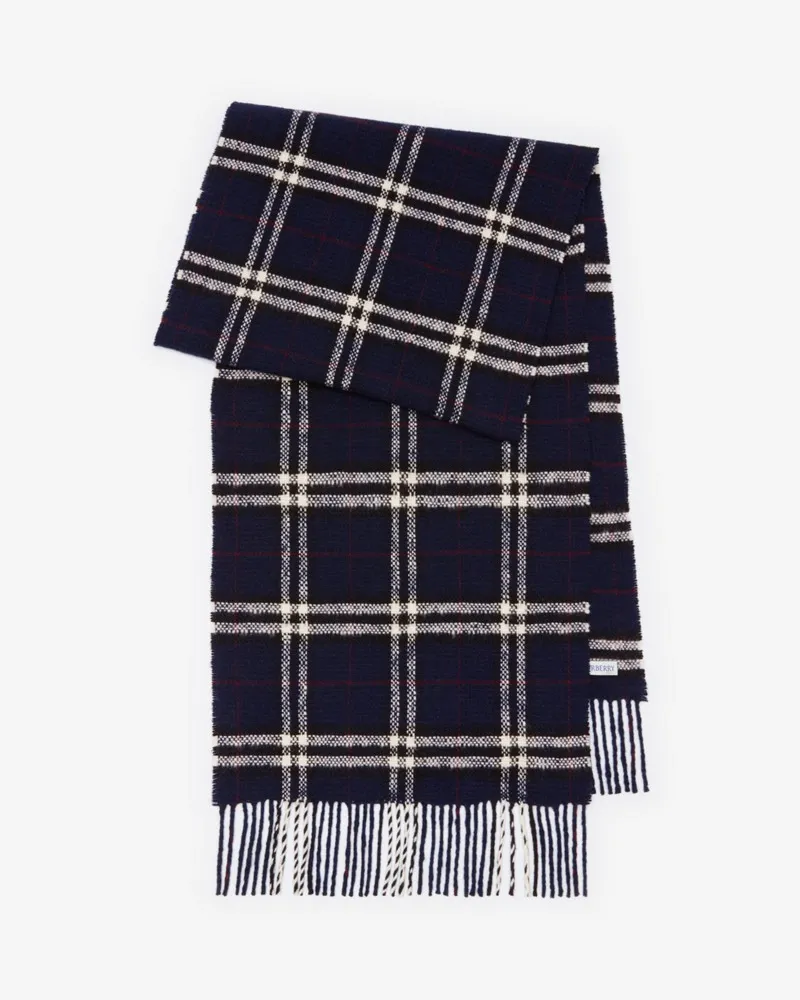 Burberry Schal aus Wolle und Kaschmir in Check Ink-blau