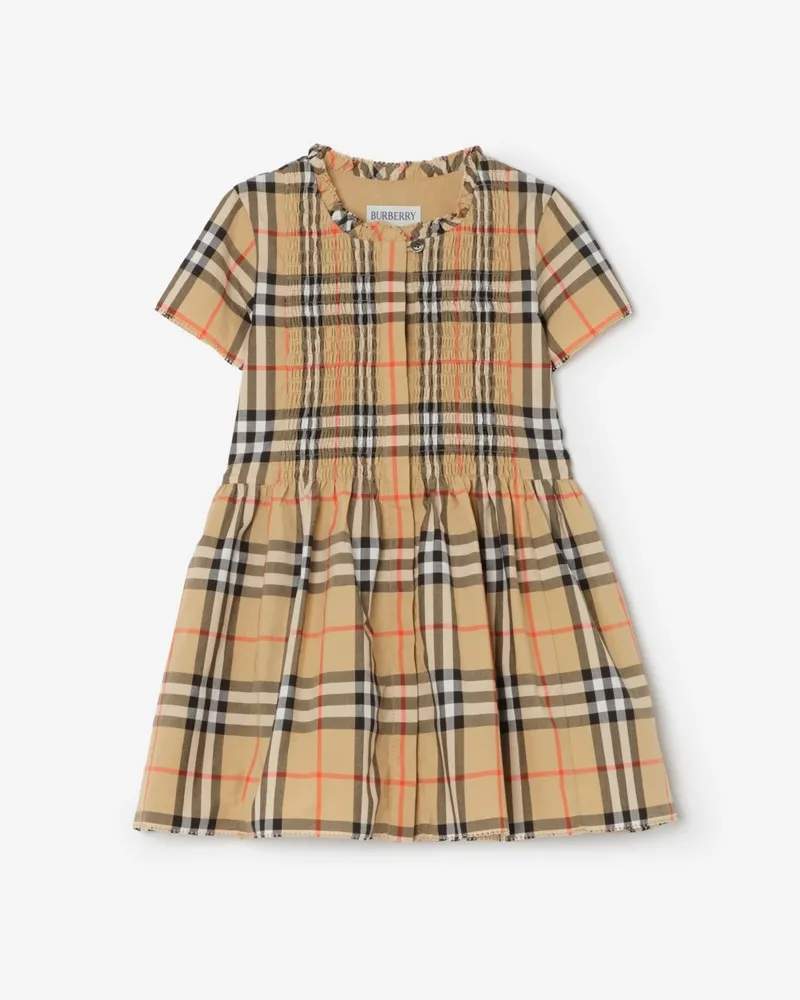 Burberry Baumwollkleid in Check , Size Sand