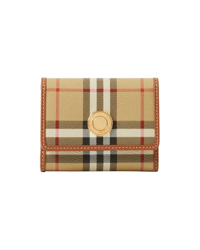 Burberry Kleine Faltbrieftasche in Check Vintage-beige