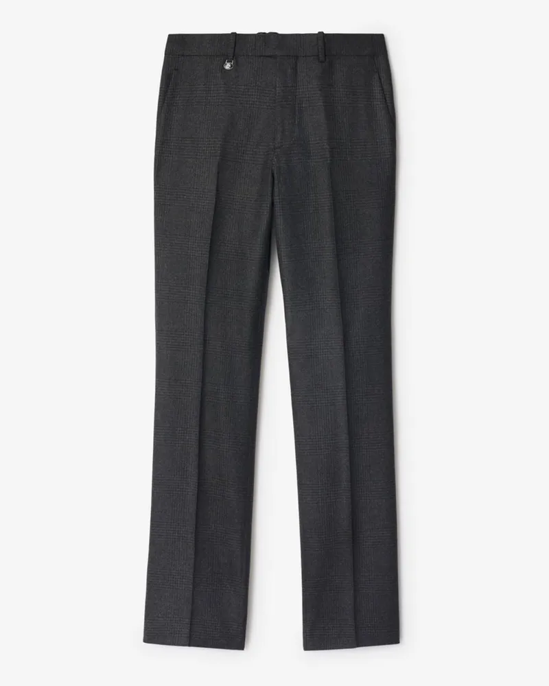 Burberry Elegante Woll-Kaschmir-Hose mit Karomuster , Size Loden-grün
