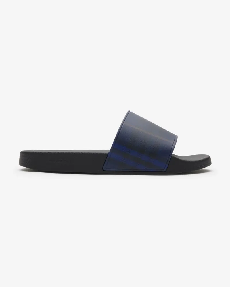 Burberry Slides in Check , Size Midnight-schwarz
