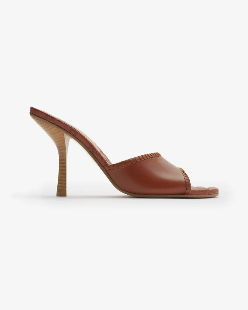 Burberry Mules „Cabana“ aus Leder Chestnut