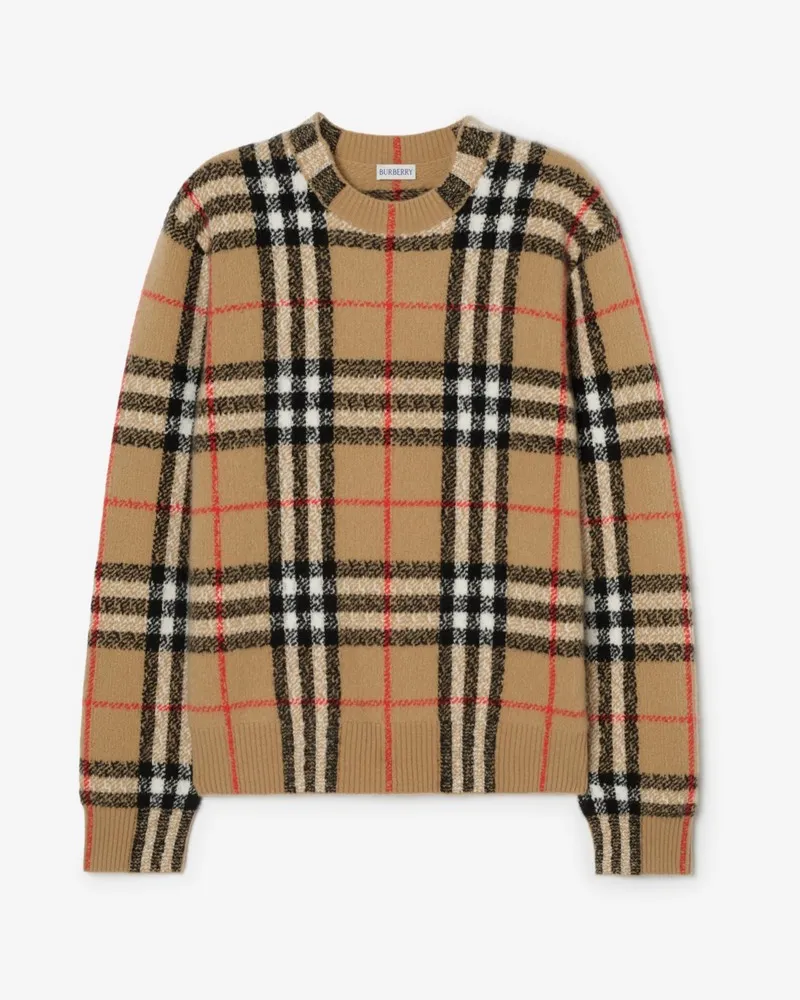 Burberry Kaschmirpullover in Check Sand