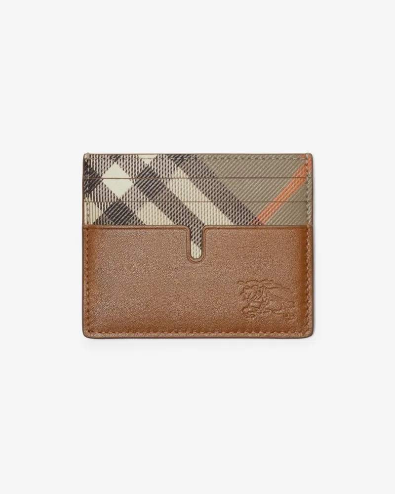 Burberry Großes Kartenetui mit Check-Akzent Finch-braun