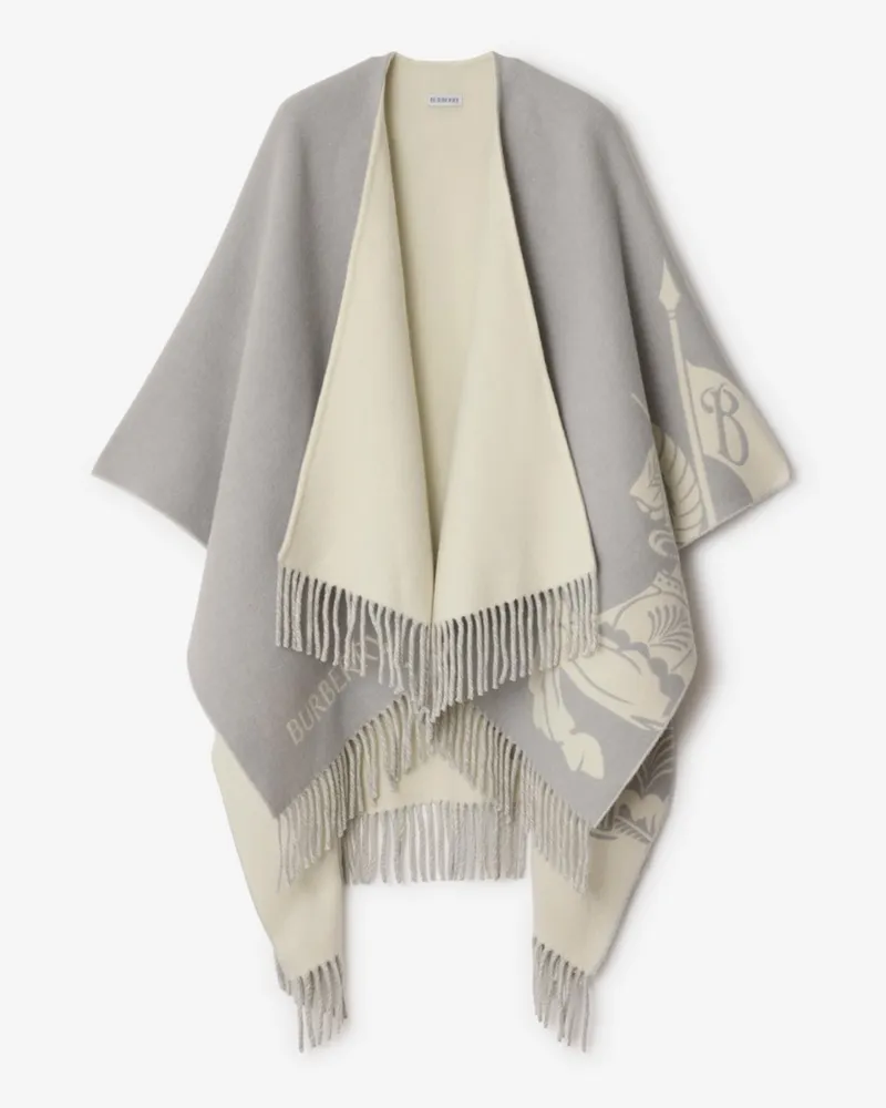 Burberry Woll-Kaschmircape mit EKD-Motiv Pigeon-grau