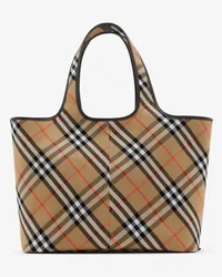 Burberry Mittelgroße Henkeltasche in Check Sand