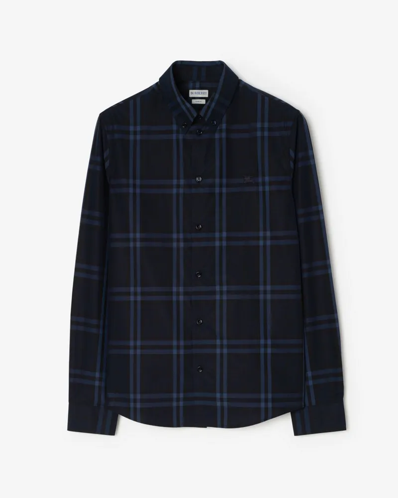 Burberry Baumwollpopelin-Hemd in Check Dark