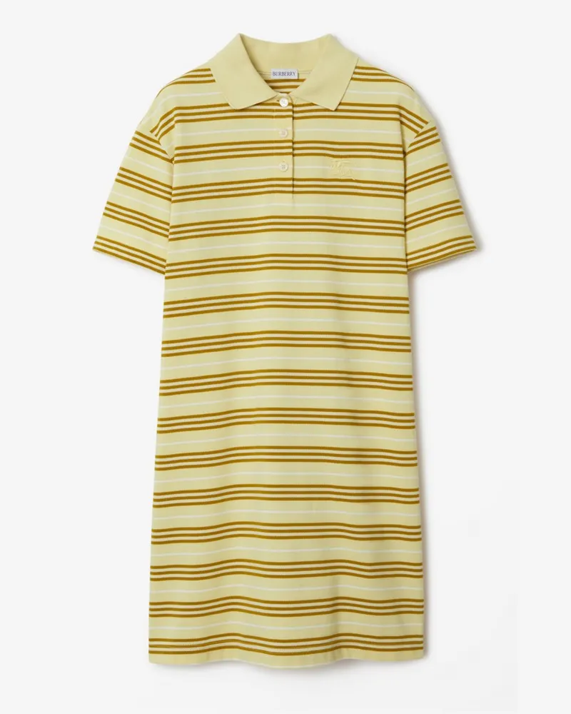 Burberry Baumwoll-Poloshirtkleid mit Streifen Alabasterfarben