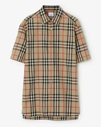 Burberry Baumwollhemd in Check Vintage-beige