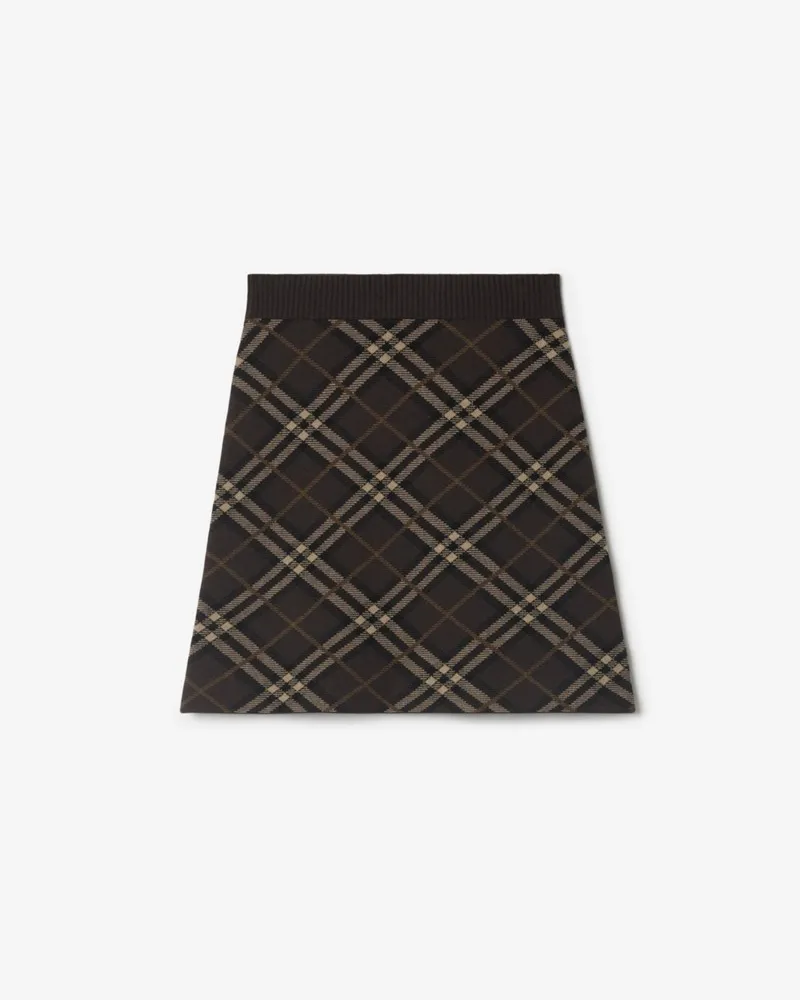 Burberry Woll-Kaschmir-Rock in Check Truffle-braun