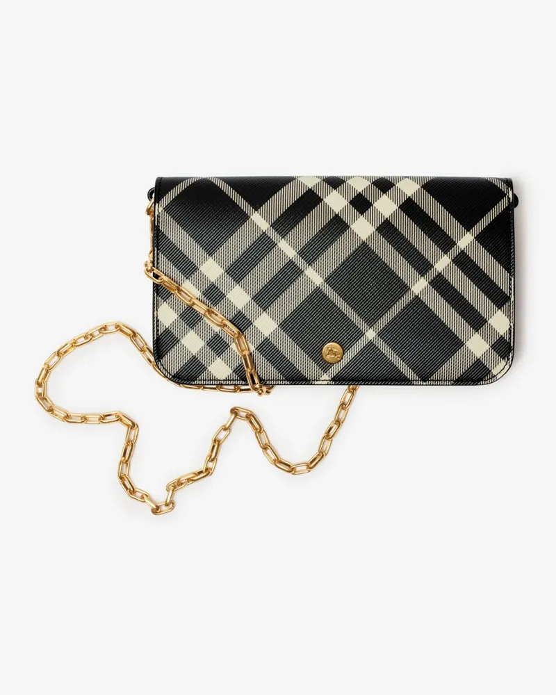 Burberry Brieftasche in Check mit Kettenriemen Schwarz