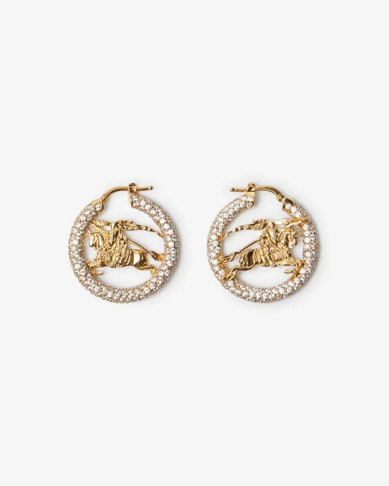 Burberry Creolen-Ohrringe mit Knight und Pavé-Fassung Gold