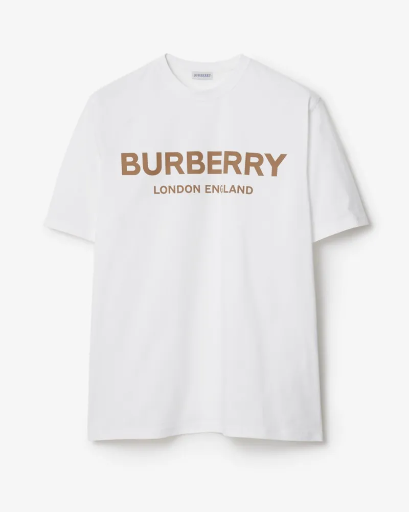 Burberry Baumwoll-T-Shirt mit Logo Weiß