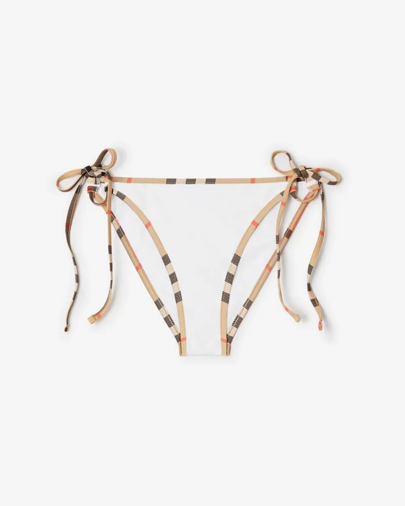 Burberry Bikinihose mit Check-Besatz , Size Weiß