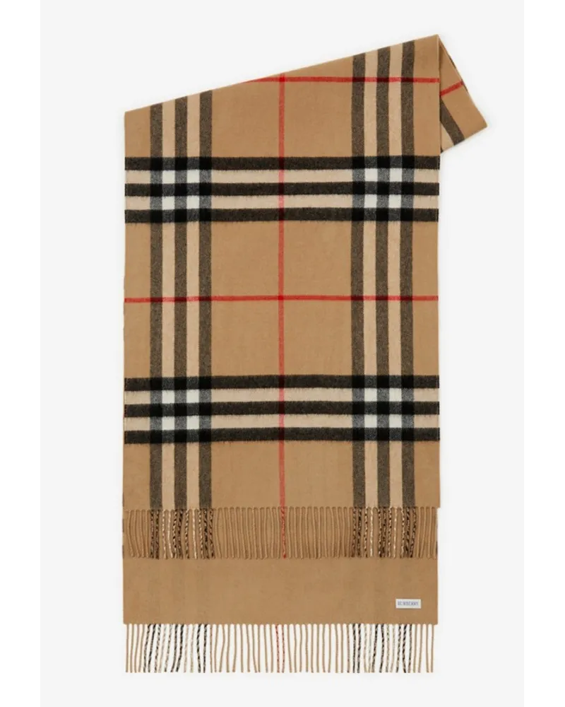 Burberry Wendbarer Kaschmirschal mit Check Vintage-beige