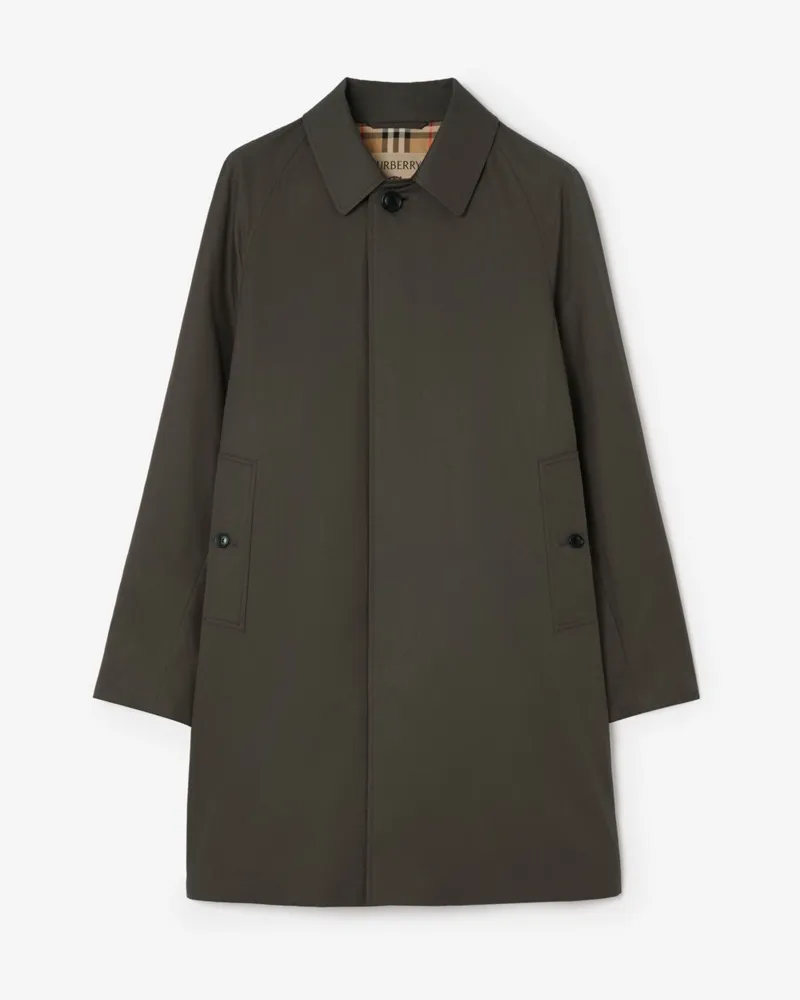 Burberry Mittellanger Car Coat „Camden“ aus Tropengabardine , Size Grey