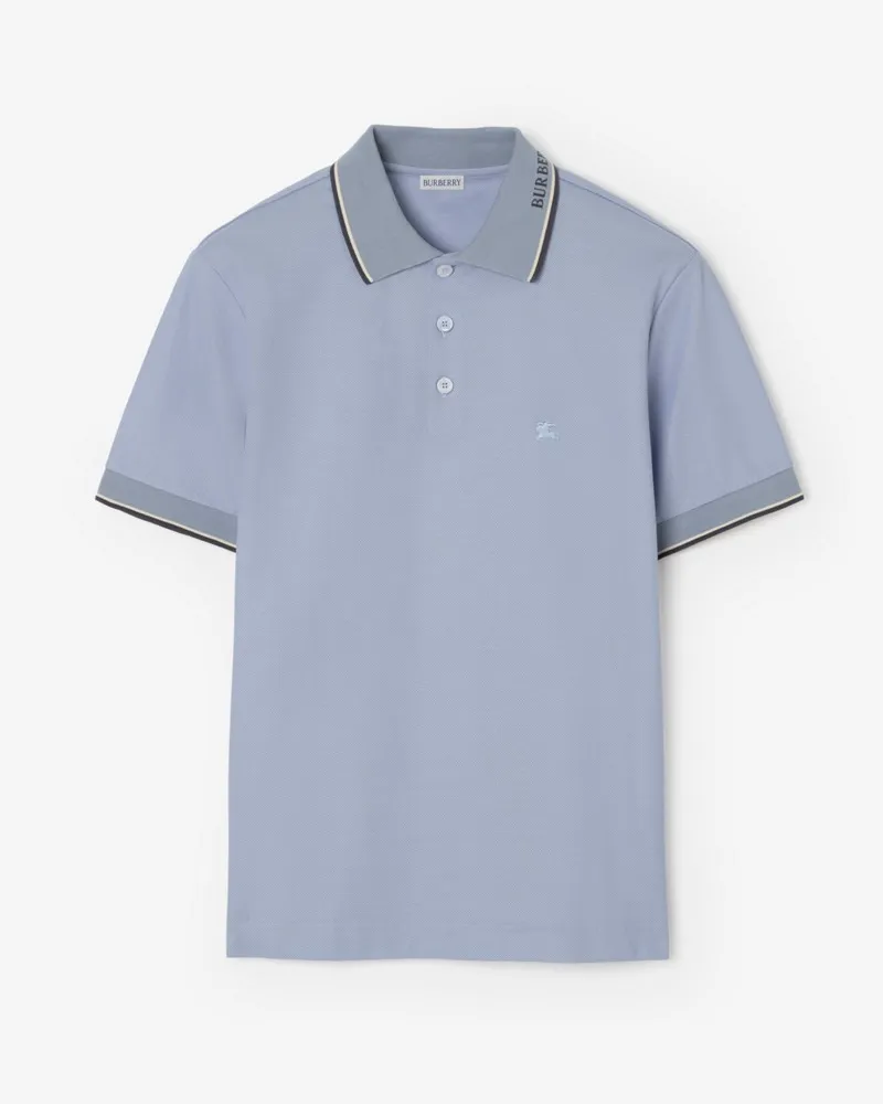 Burberry Baumwoll-Poloshirt mit Logo-Kragen Sunbleached