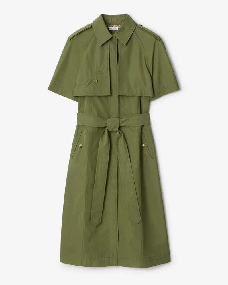 Burberry Trenchkleid aus Baumwollpopelin Pasture-grün