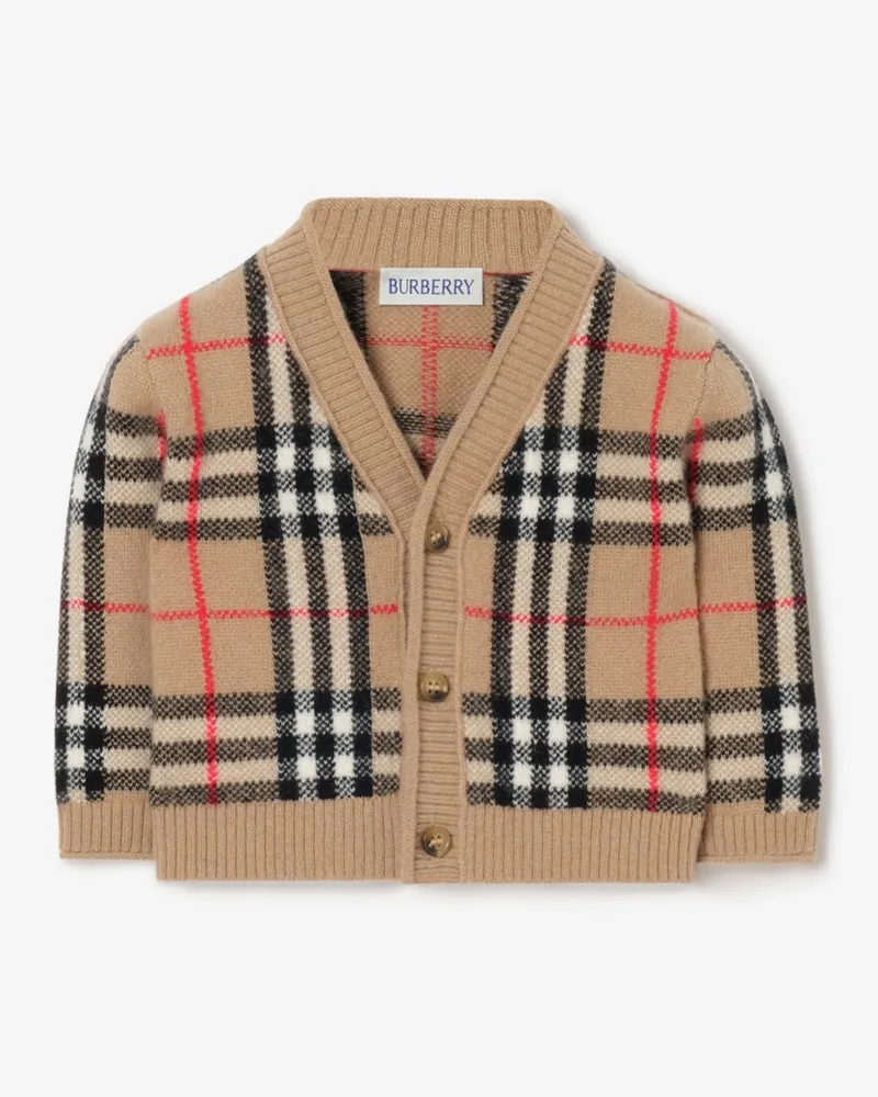 Burberry Woll-Kaschmir-Cardigan in Check , Size Archive