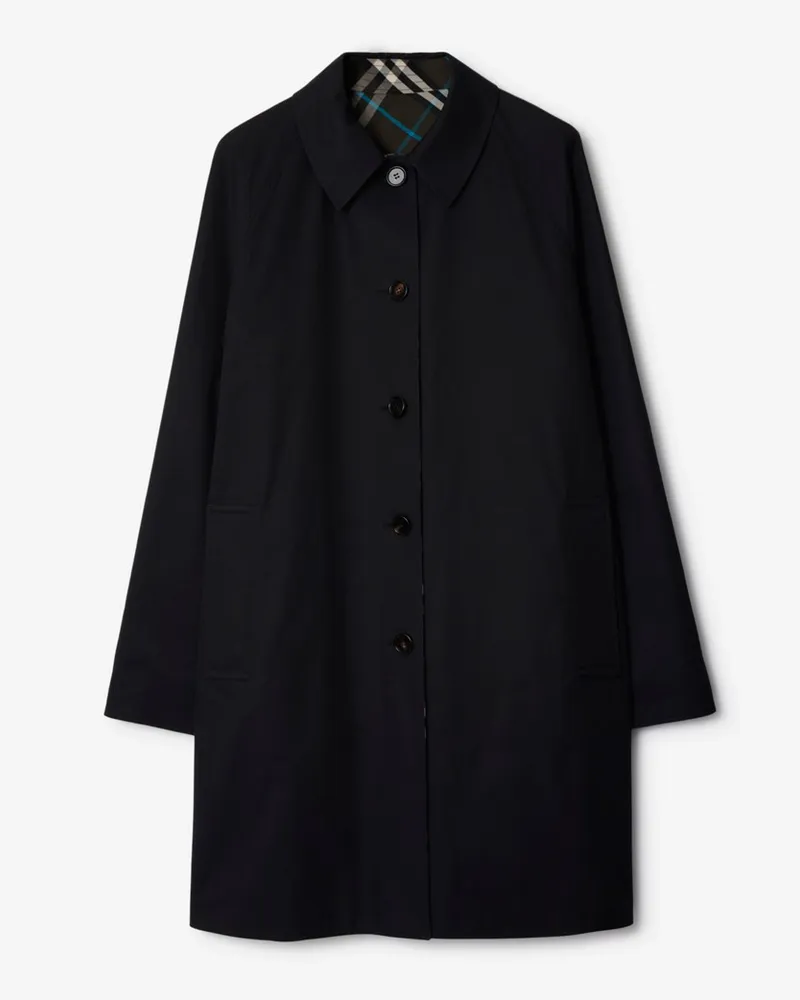 Burberry Langer wendbarer Car Coat aus Gabardine Schwarz