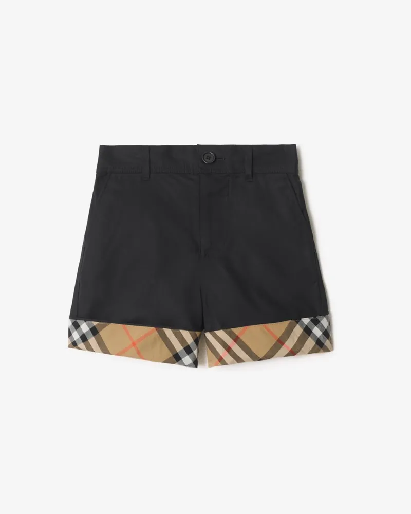Burberry Baumwollshorts mit Check-Akzent , Size Schwarz